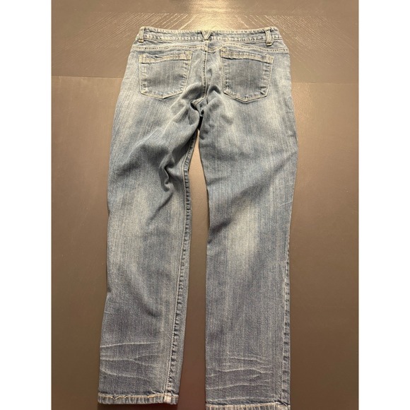 Rewind Women's Distressed Low Rise Straight Leg  Denim Jeans sz 11 - Picture 8 of 11